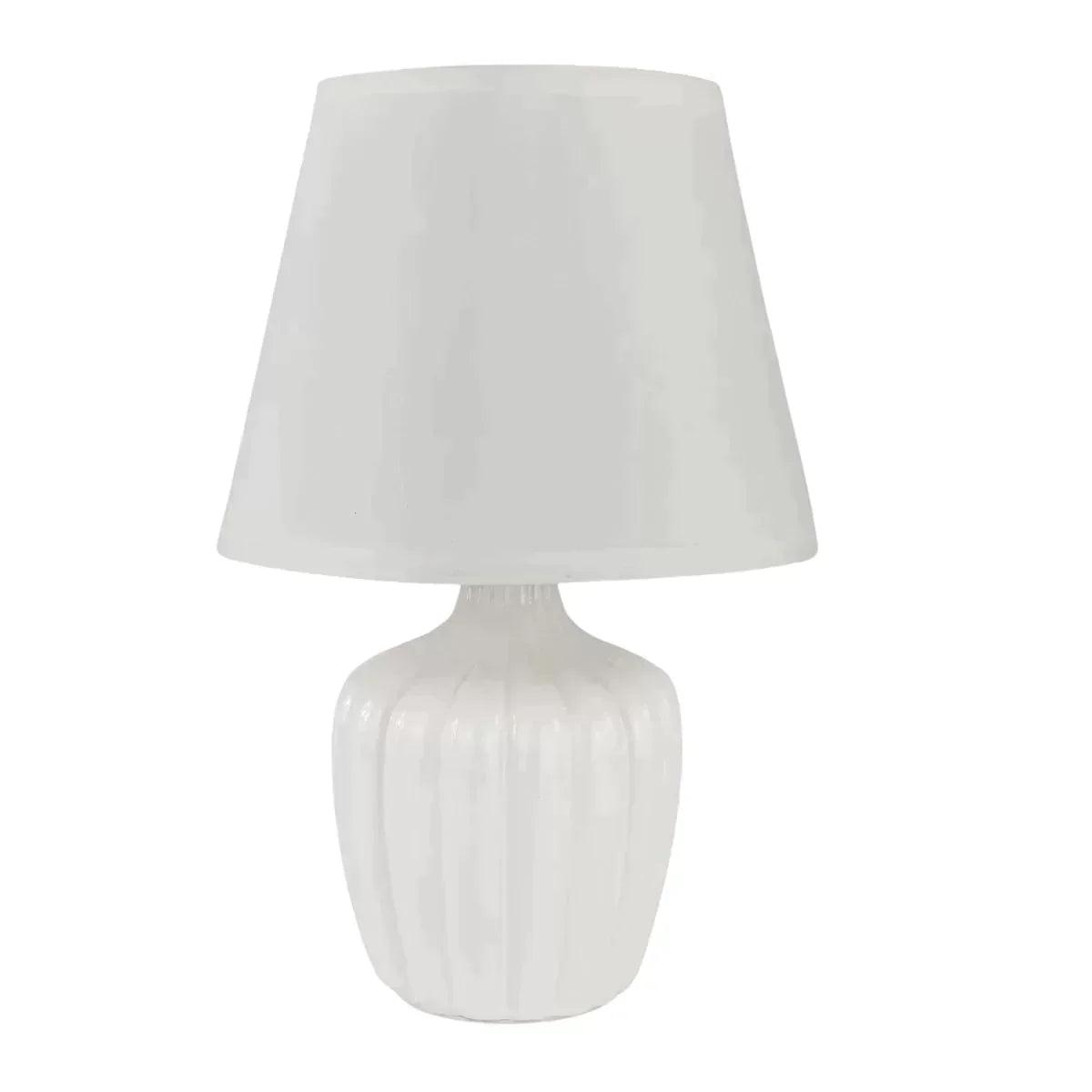 Abajur de Quarto Branco Com Cúpula - Luminária de Mesa - Celine Home & Decor